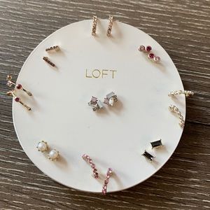 LOFT stud/small hoop earring set! Never worn.